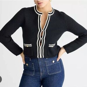 J. Crew Black Jacket with Ivory Trim